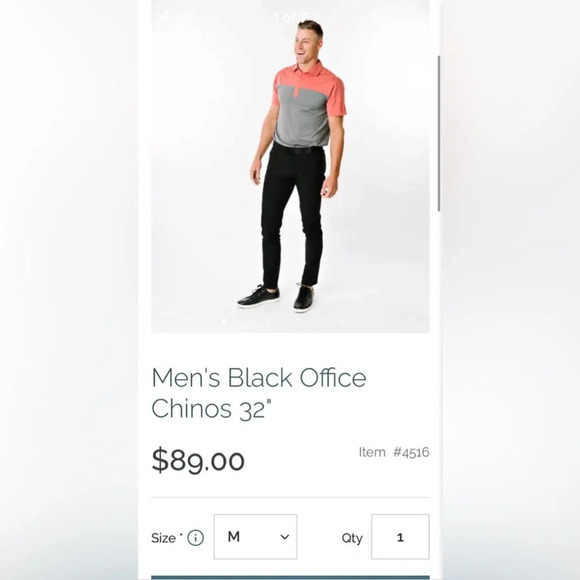 Zyia Men's Black Office Chinos NWT - Picture 4 of 12